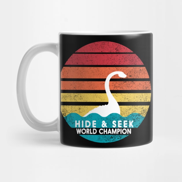 Retro Hide and Seek Champion The Loch Ness Monster Tshirt by CMDesign